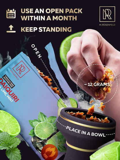 Daiquiri Hookah Flavors Nicotine Free   3.5 ounce   100 g (Rum   Lime   Mint)   Hookah Shisha Tobacco Free Molasses Hookah Tobacco & Nicotine Free Shisha with Shisha Hookah Flavors (Pack of 1)