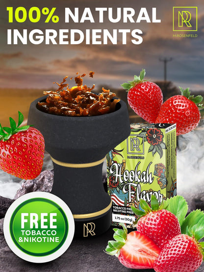 Hookah Flavor Strawberry   176 ounce (50 gram) Hookah Shisha Tobacco Free Molasses Hookah Tobacco & Nicotine Free Strawberry Shisha with Real Organic Shisha Hookah Flavors Strawberry Hookah Flavor