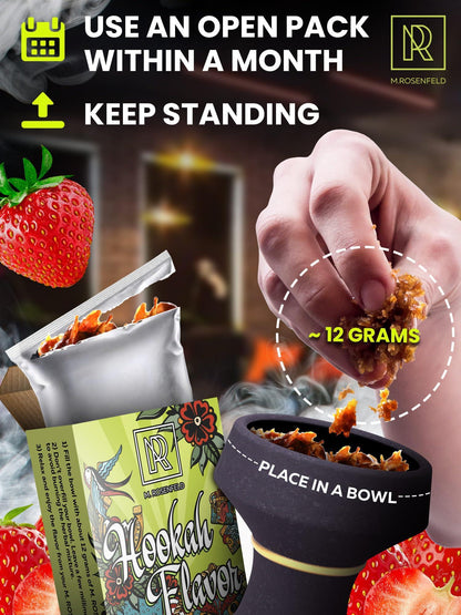 Hookah Flavor Strawberry   176 ounce (50 gram) Hookah Shisha Tobacco Free Molasses Hookah Tobacco & Nicotine Free Strawberry Shisha with Real Organic Shisha Hookah Flavors Strawberry Hookah Flavor