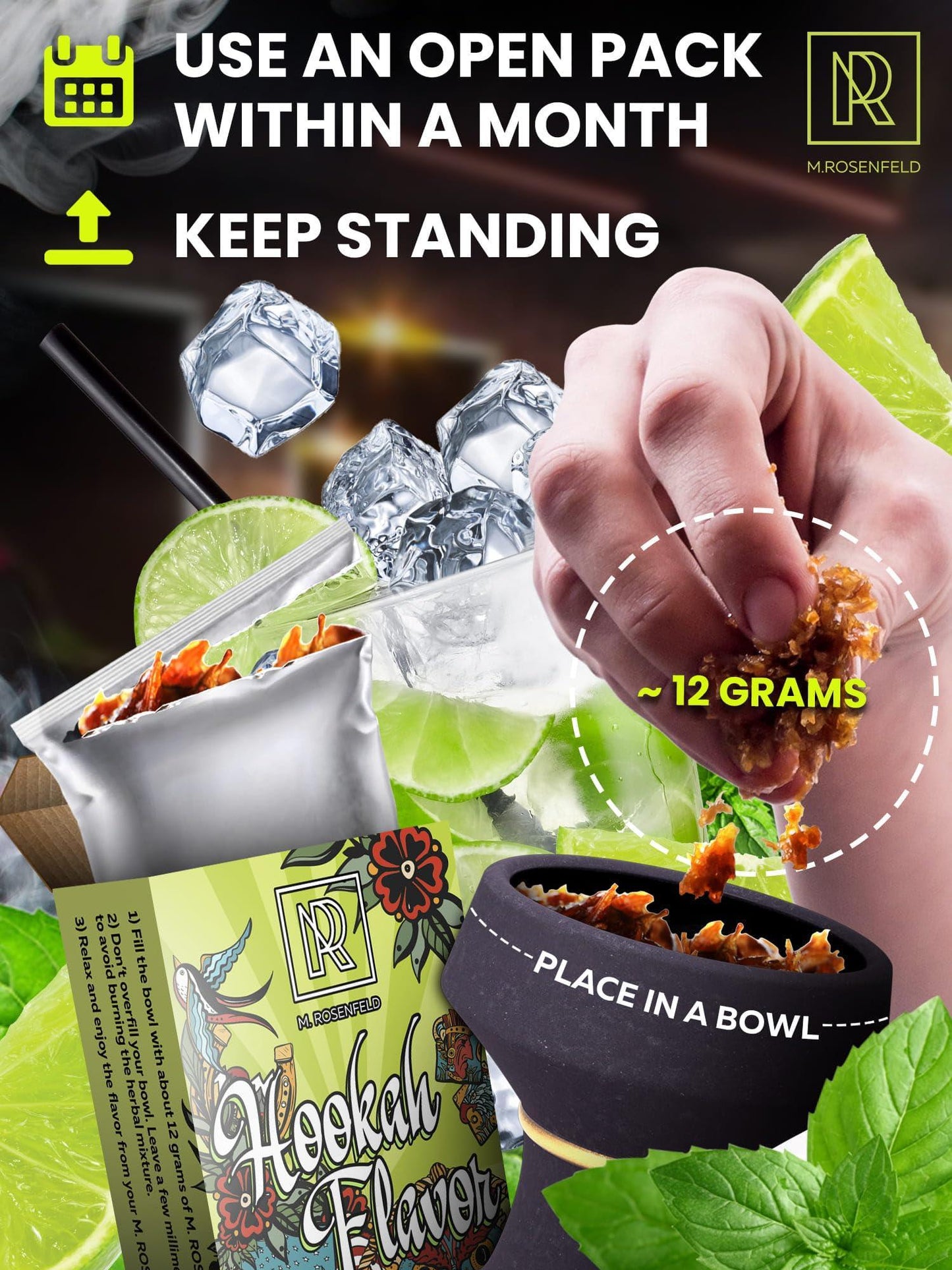 Hookah Flavor Caipirinha   176 ounce   (50 Gram)   Nicotine Free Herbal Hookah Shisha Tobacco Free Hookah Tobacco & Nicotine Free Shisha Caipirinha   Shisha Hookah Flavors