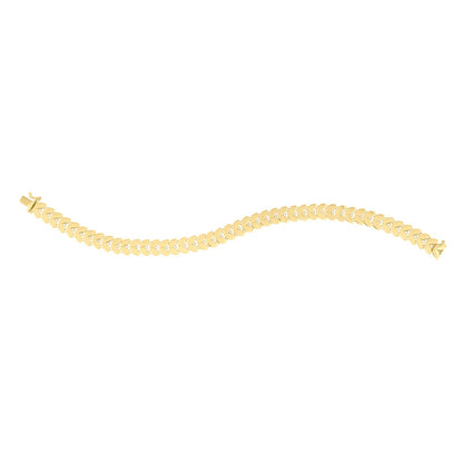 14k Yellow Gold 7 1/2 inch Laurel Leaf Bracelet with Diamond (7.40 mm)