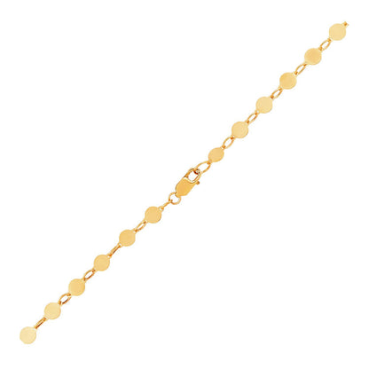 14k Yellow Gold Bracelet with Polished Circles