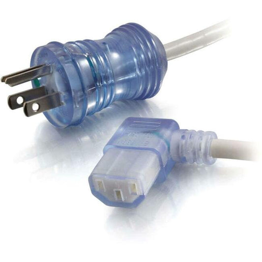 C2G 8ft 16 AWG Hospital Grade Power Cord (NEMA 5-15P to IEC320C13R) - Gray with Clear Connectors