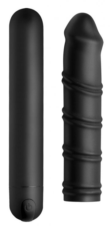 Bang! Xl Bullet & Swirl Silicone Sleeve Black