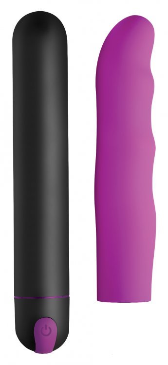 Bang! Xl Bullet & Wavy Silicone Sleeve Purple