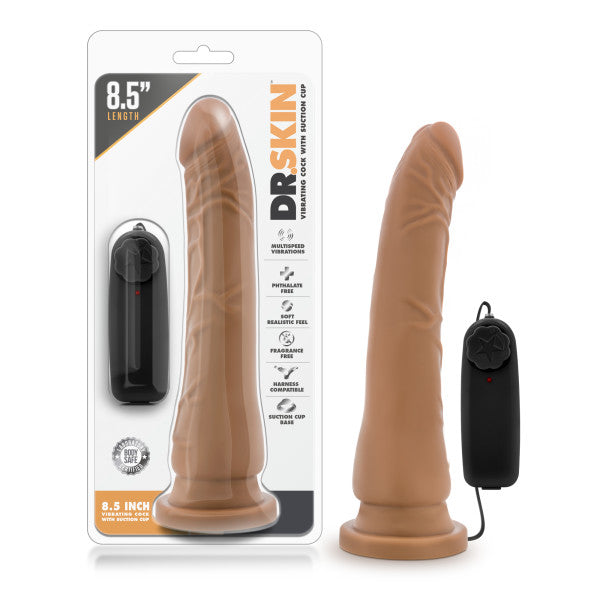 Dr. Skin 8.5 Vibrating Realistic Cock W/suction Cup Mocha"