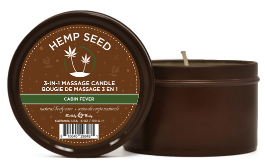 Hemp Seed 3-in-1 Massage Candle Cabin Fever 6oz/  170 G