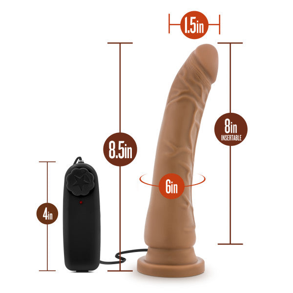 Dr. Skin 8.5 Vibrating Realistic Cock W/suction Cup Mocha"