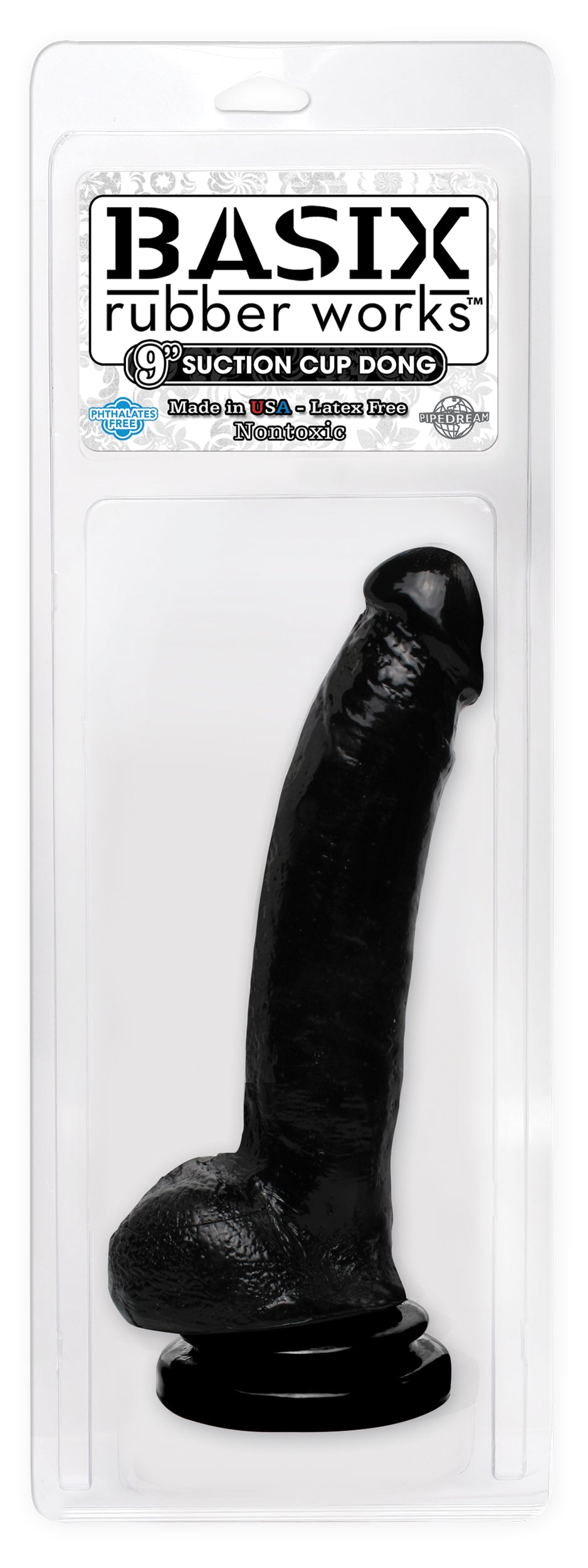 Basix Rubber Works 9in Suction Cup Dong