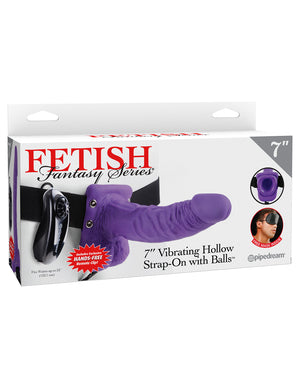 Fetish Fantasy 7 Vibrating Hollow Strap On W/balls