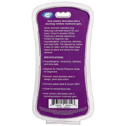 Cloud 9 Gems Silver Chromed Tall Anal Plug