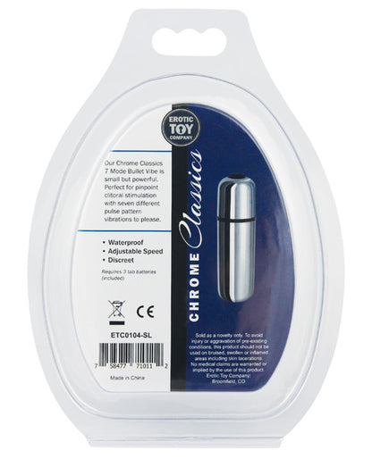 Erotic Toy Company Chrome Classics Bullet - 7 Speed Silver