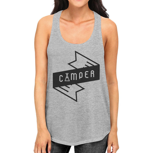 Camper Womens Grey Cotton Tank Top Summer Camping Must Item For Him