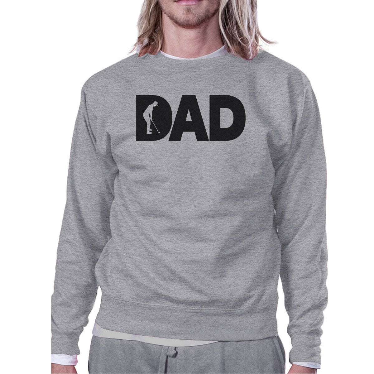 Dad Golf Unisex Grey Sweatshirt Funny Design Tank For Golf Lovers