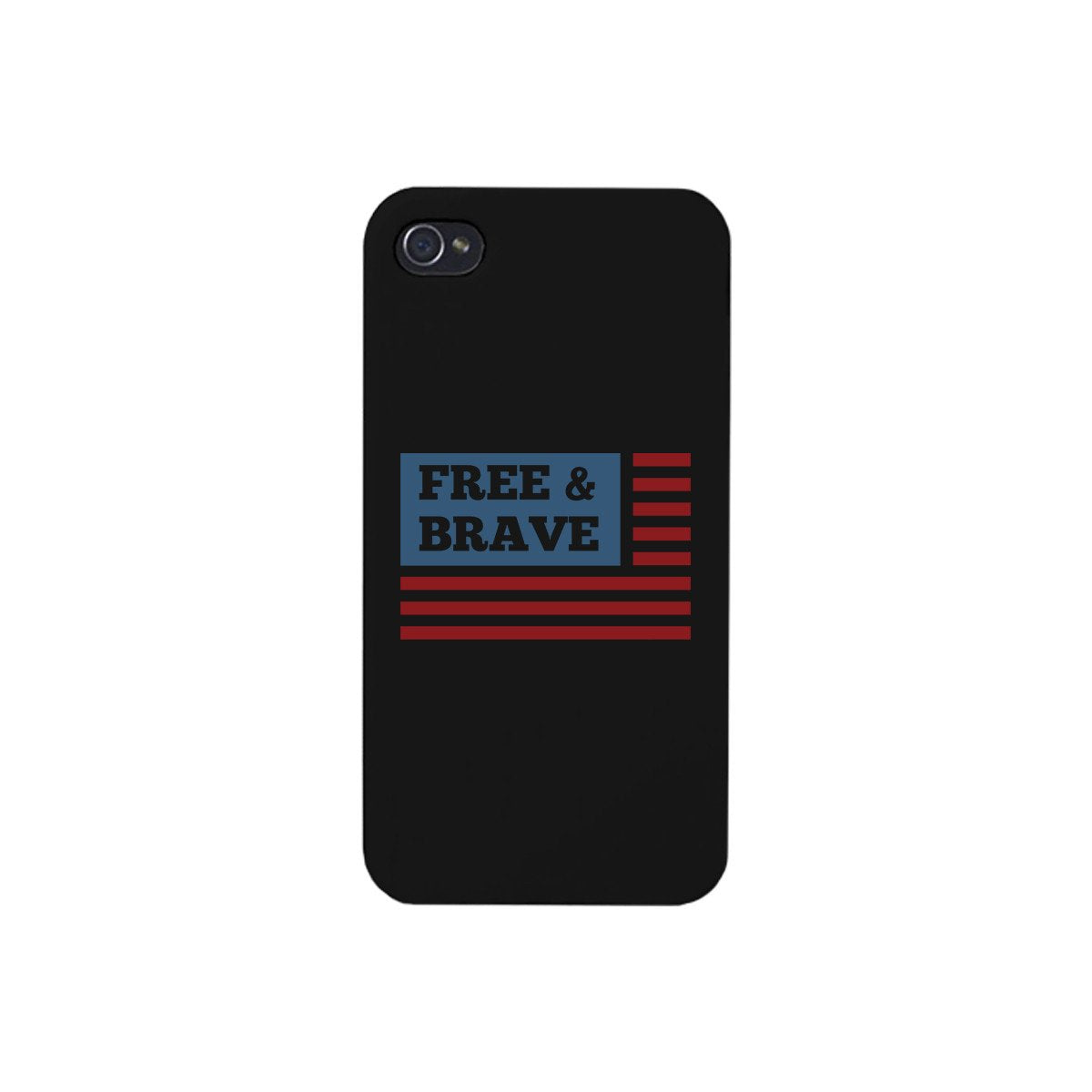 Free & Brave Us Flag Black Phone Case