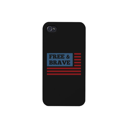 Free & Brave Us Flag Black Phone Case