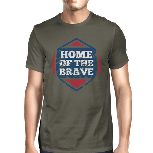 Home Of The Brave American Flag Shirt Mens Dark Gray Graphic Tshirt