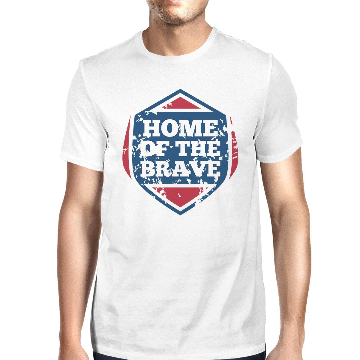 Home Of The Brave American Flag Shirt Mens White Graphic Tshirt