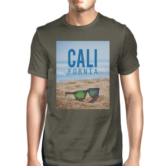 California Beach Sunglasses Real Photo Mens Crewneck Summer Tee