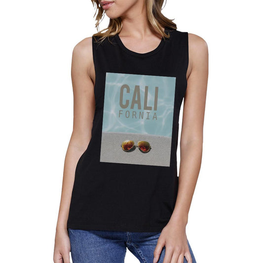 California Pool Sunglass Womens Lightweight Summer Muscle Tank Top