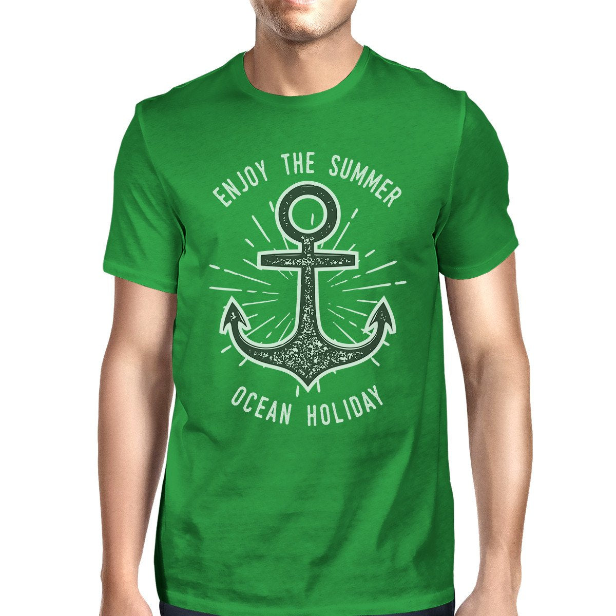 Enjoy The Summer Ocean Holiday Mens Green Shirt