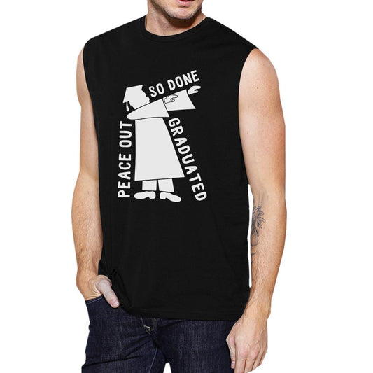 Graduated Dab Dance Mens Black Muscle Top