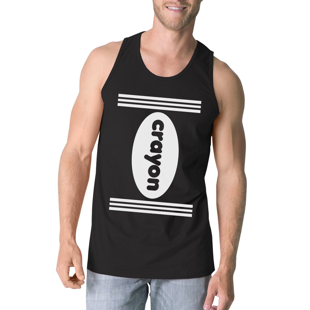 Crayon Mens Black Tank Top
