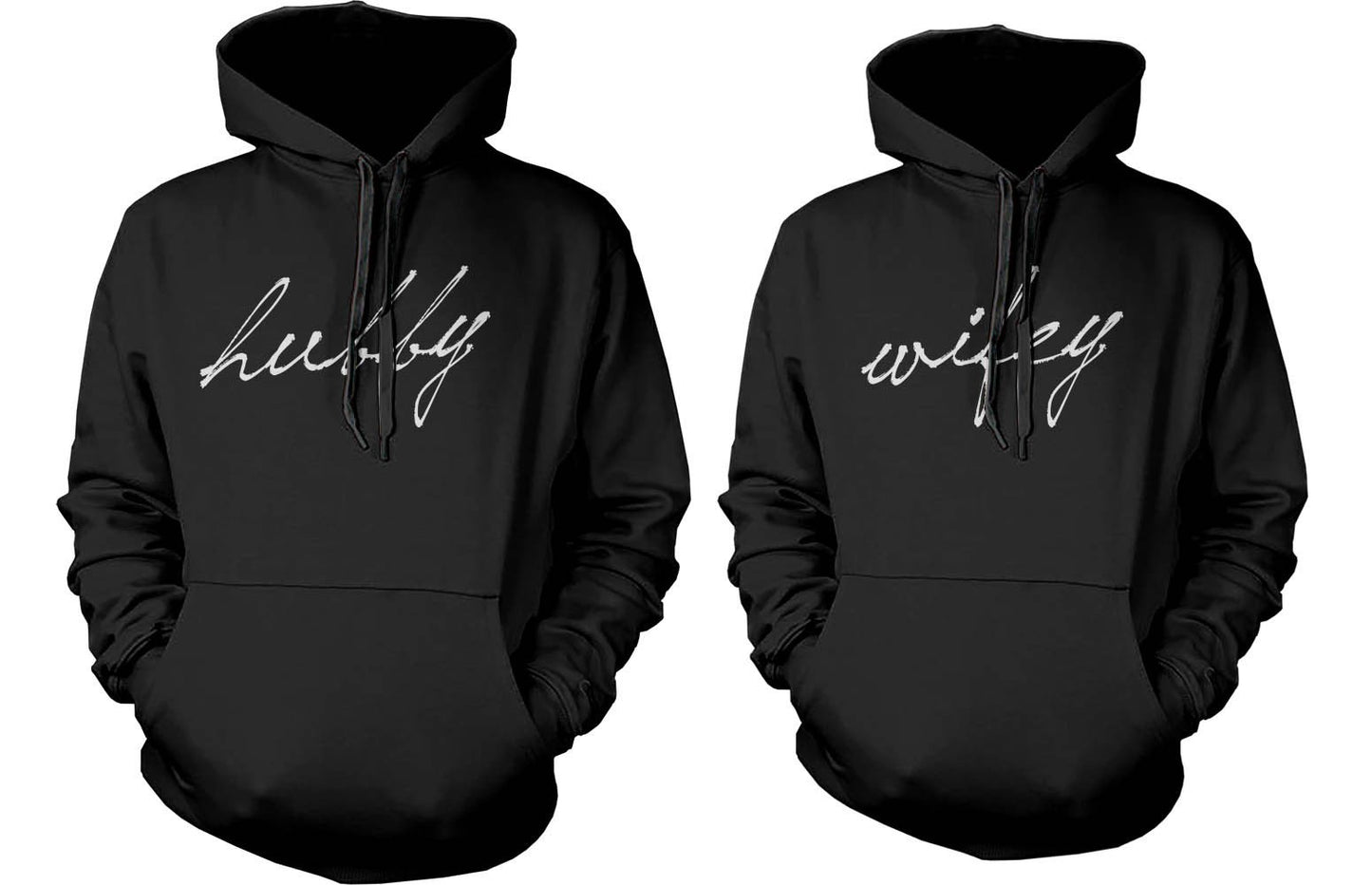 Hubby and Wifey Cute Couple Hoodies Funny Matching Outfit for Couples