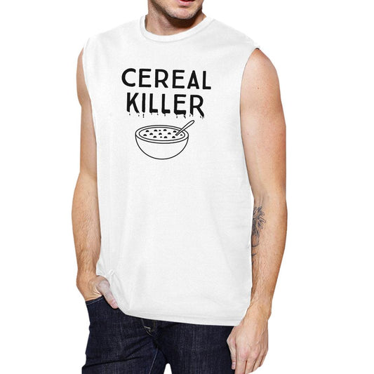Cereal Killer Mens White Muscle Top