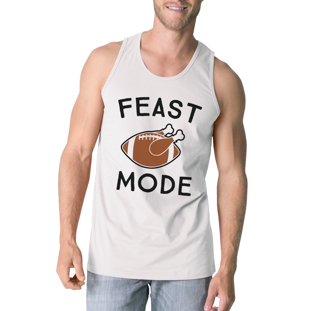 Feast Mode Mens White Tank Top