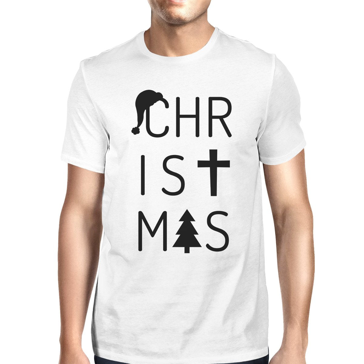 Christmas Letters Mens White Shirt
