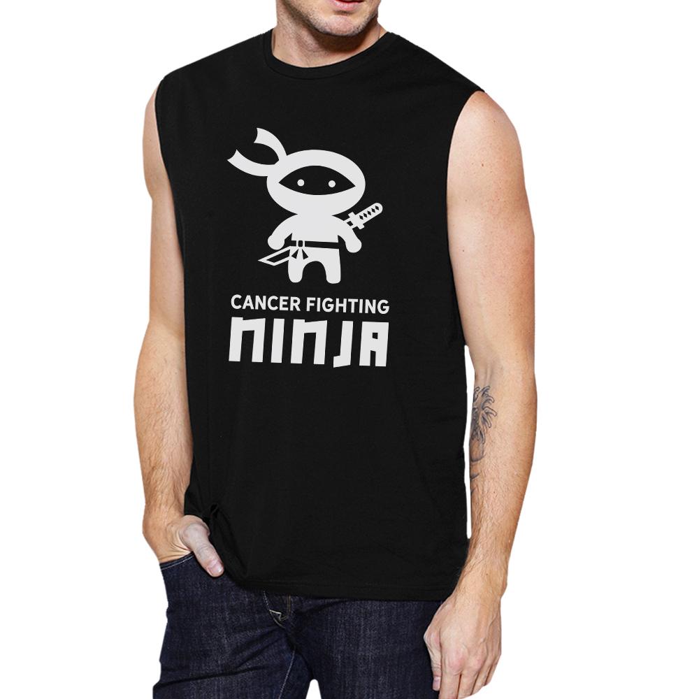 Cancer Fighting Ninja Mens Black Muscle Top