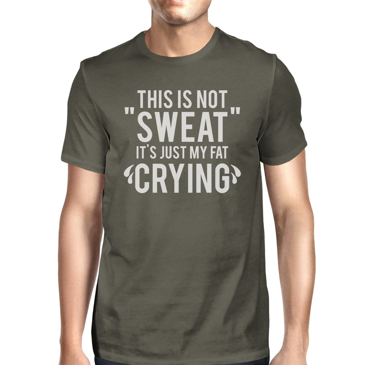 Fat Crying Mens Funny Workout Shirt Work Out Theme T-Shirt Gifts