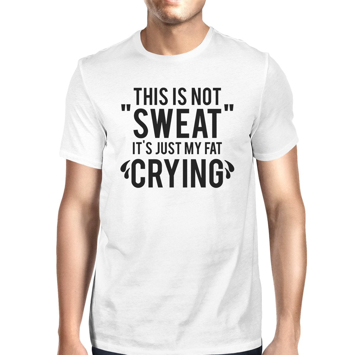 Fat Crying Mens Funny Workout Shirt Work Out Theme T-Shirt Gifts