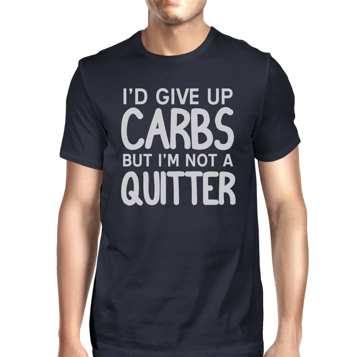 Carbs Quitter Mens Cool Cotton Round Neck For Exercise T-Shirt