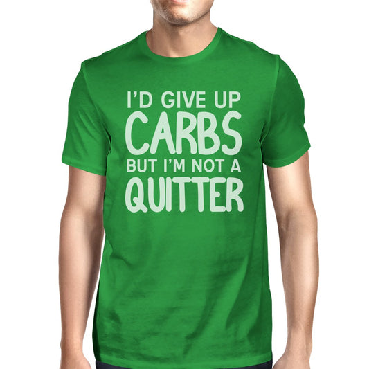 Carbs Quitter Mens Cool Cotton Round Neck For Exercise T-Shirt