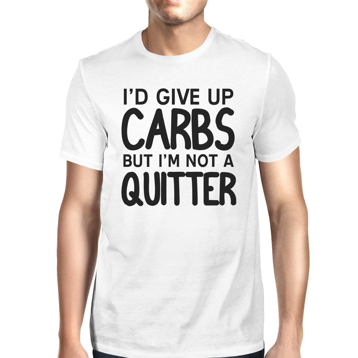 Carbs Quitter Mens Cool Cotton Round Neck For Exercise T-Shirt