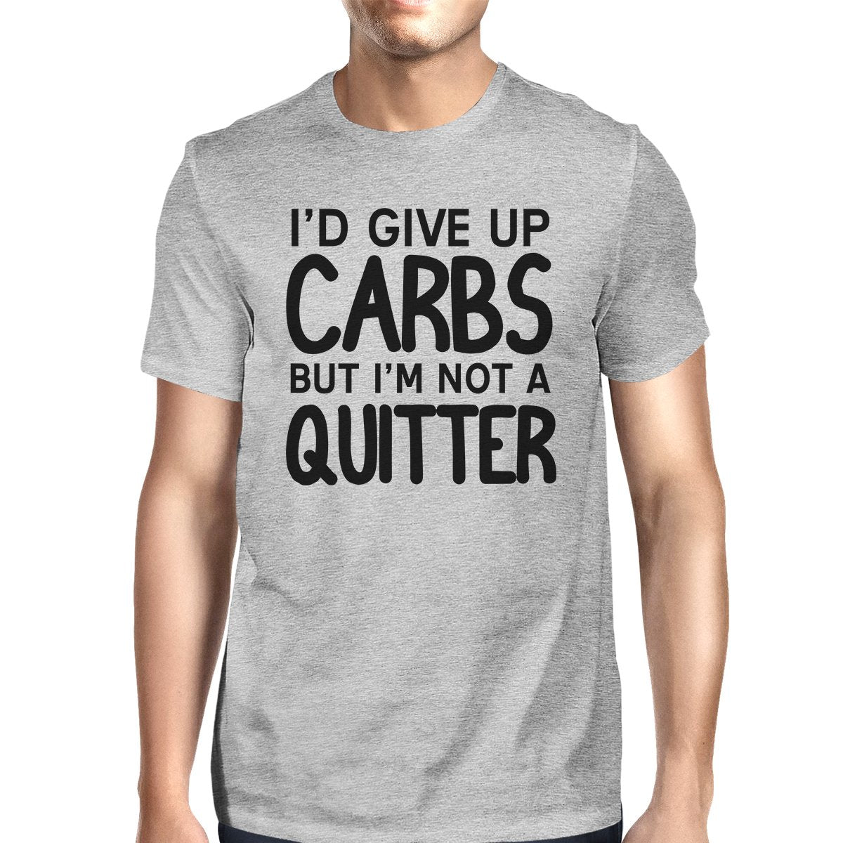 Carbs Quitter Mens Cool Cotton Round Neck For Exercise T-Shirt