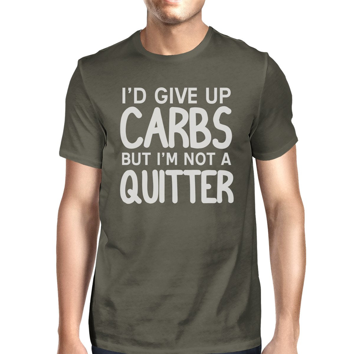 Carbs Quitter Mens Cool Cotton Round Neck For Exercise T-Shirt