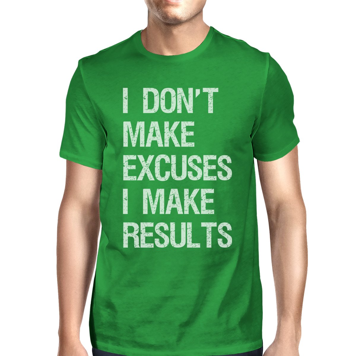 Excuses Results Mens Cool Cotton Round Neck For Exercise T-Shirt