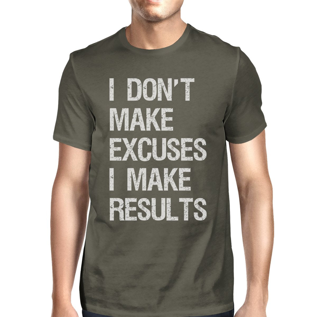 Excuses Results Mens Cool Cotton Round Neck For Exercise T-Shirt