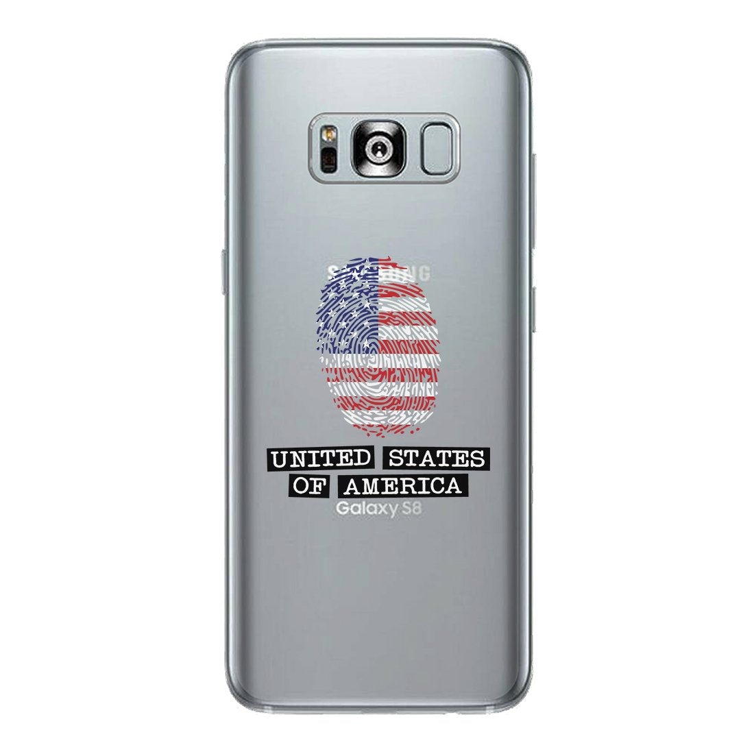 Fingerprint USA Flag Clear Phone Case Independence Day Phone Cover