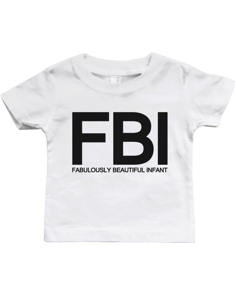 Graphic Snap-on Style Baby Tee, Infant Tee - FBI