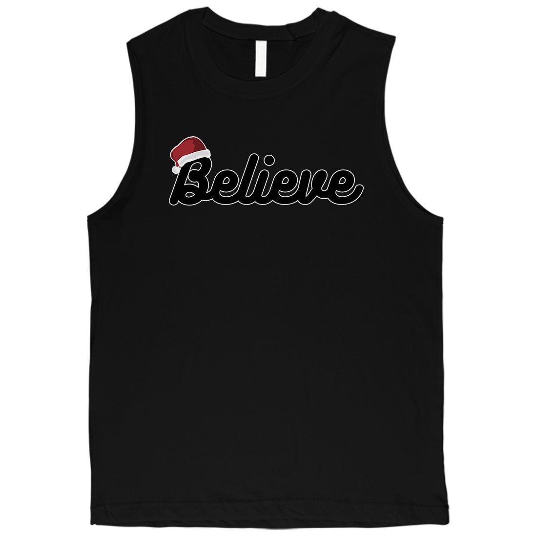 Believe Santa Hat Mens Muscle Shirt