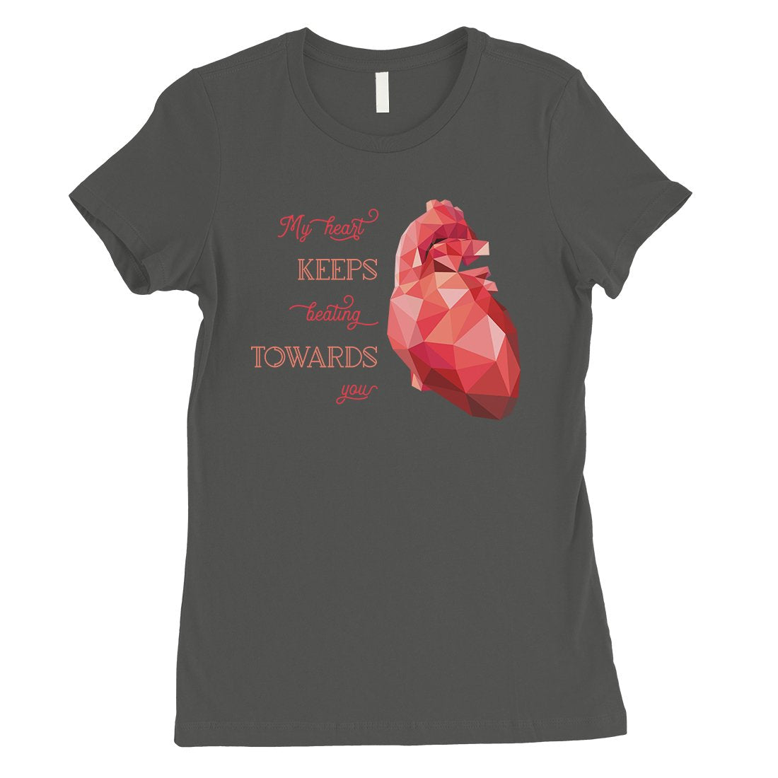 Geometric Heart Beating Womens T-Shirt Cute Valentine's Day Gift