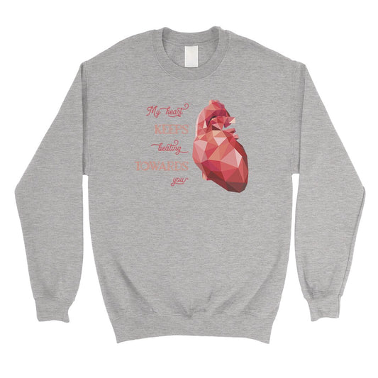 Geometric Heart Beating Unisex Crewneck Sweatshirt Valentine's Day