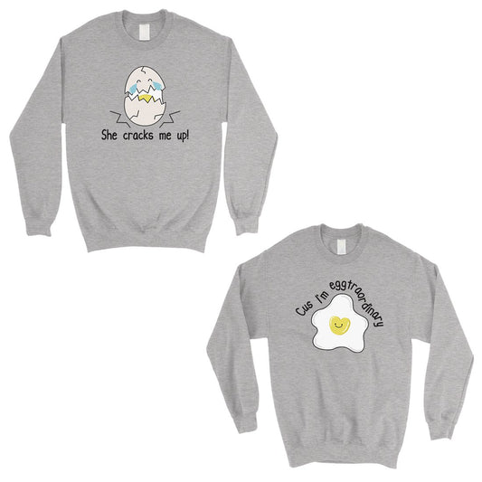 Egg Crack Eggtraordinary Matching Sweatshirt Pullover Couples Gift