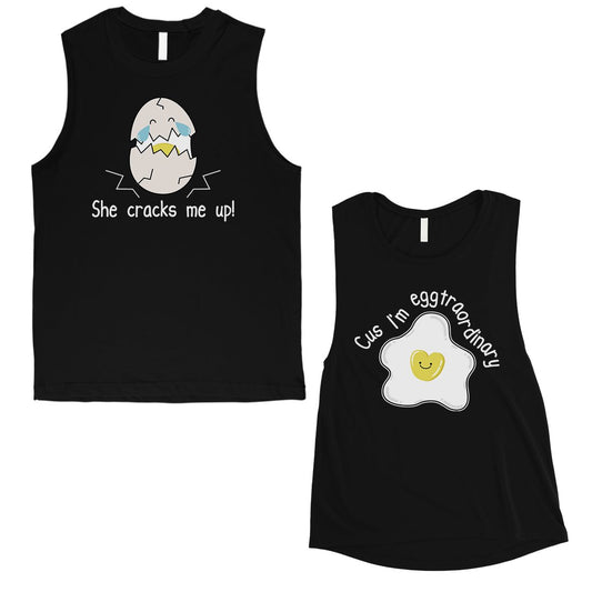 Egg Crack Eggtraordinary Matching Muscle Tank Tops Valentine's Day