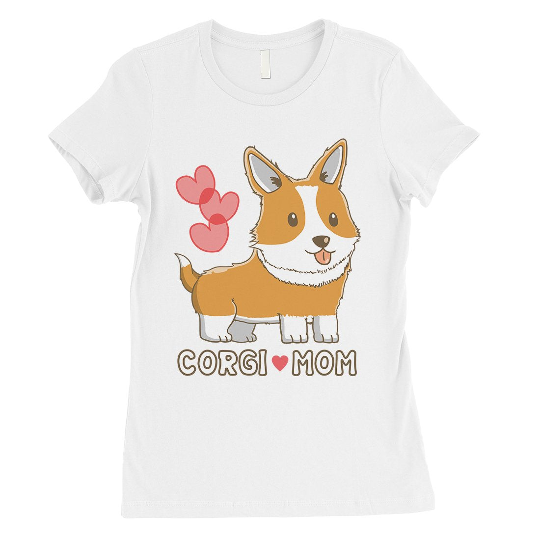 Corgi Mom Womens Cute Graphic T-Shirt Cute Gift For Corgi Lovers