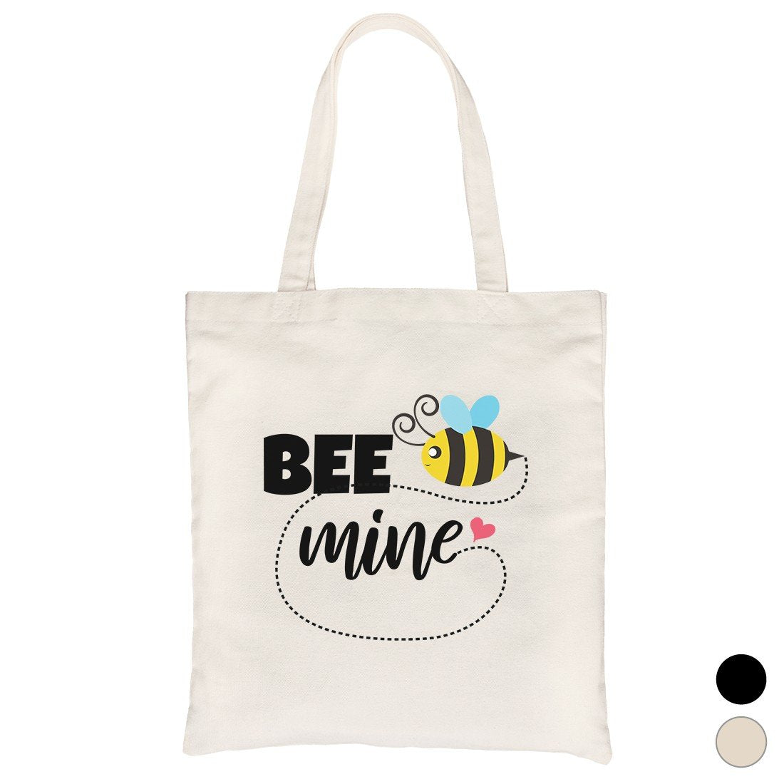 Bee Mine Canvas Shoulder Bag Cute Graphic Tote Bag Gift For Her